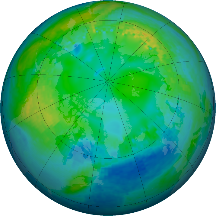 Arctic ozone map for 06 November 2001